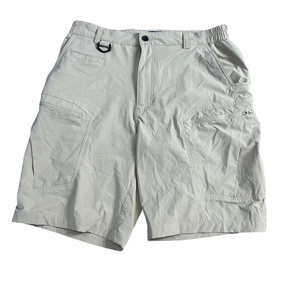 Shallowlulu Cargo Shorts Mens Size 34 Tan Outdoor Hiking Performance Nylon - Picture 1 of 7